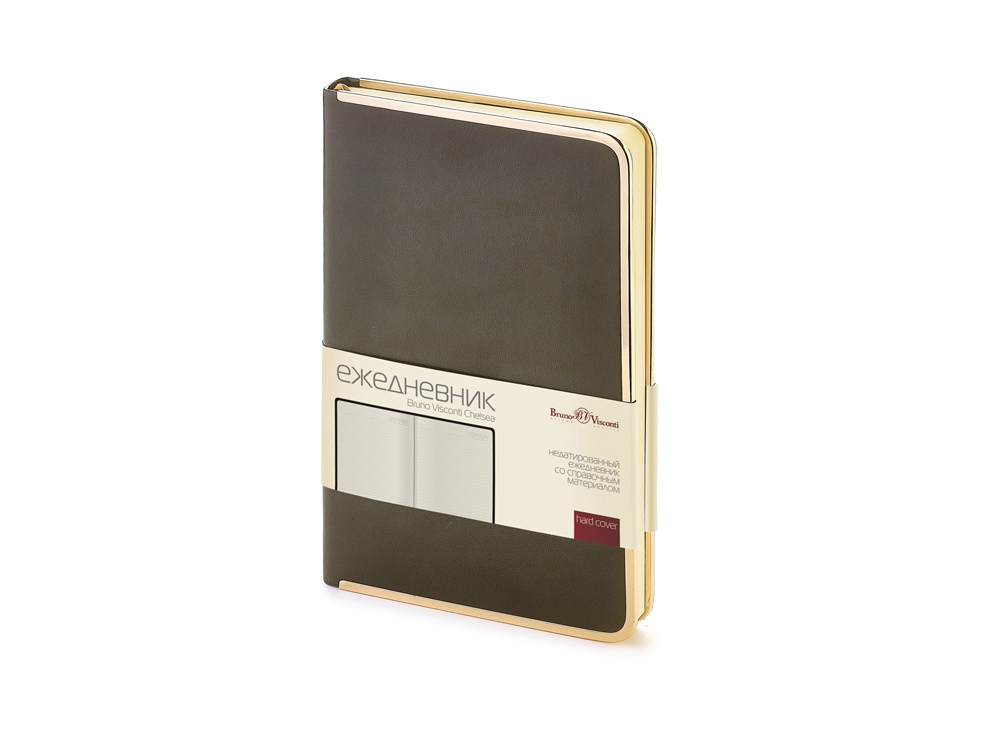 Ежедневник А5 недатированный Chelsea, серый (золотистый кант и срез)-6