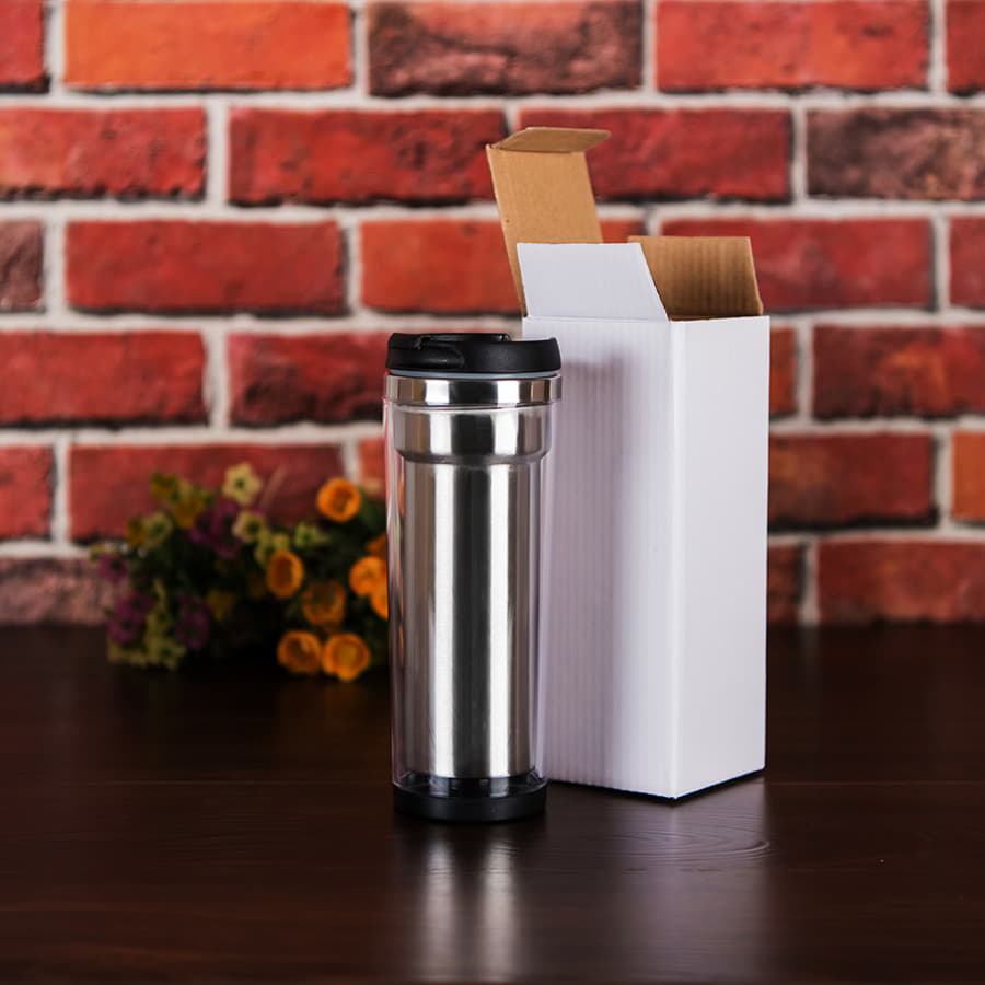 Термокружка IDEA под полиграфическую вставку, 420 мл, нержавеющая сталь/пластик, прозрачный-6