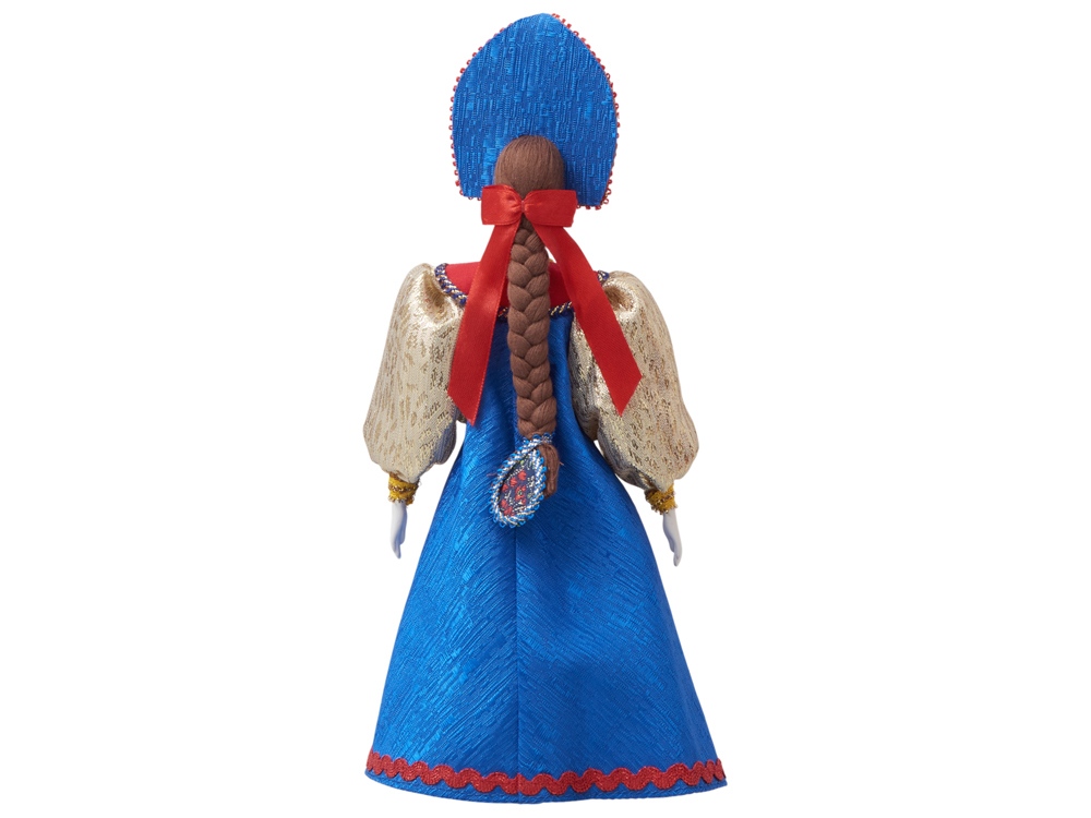 Подарочный набор: кукла фарфоровая, чай Малина с мятой, синий-16