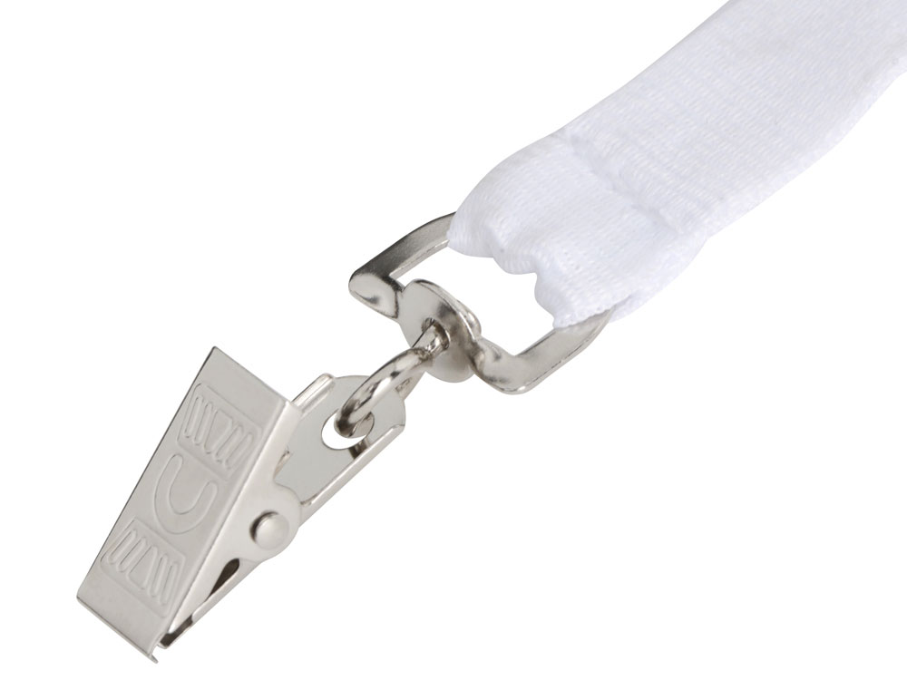 Ланъярд из RPET с клипом, белый-1