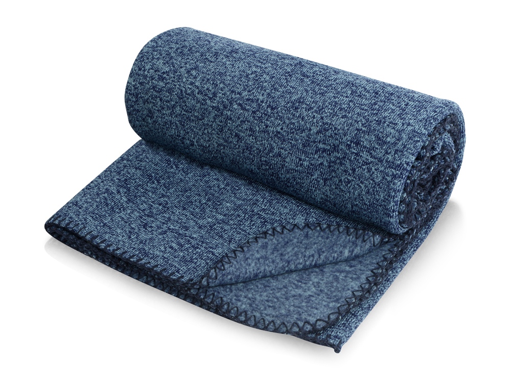 Плед вязаный Blend в чехле, синий-1