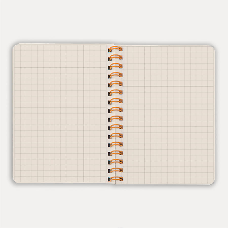 Блокнот на двойной пружине HELIX MINI, 105 х 150  мм, черный с оранжевым, блок в клетку, черный, оранжевый-5