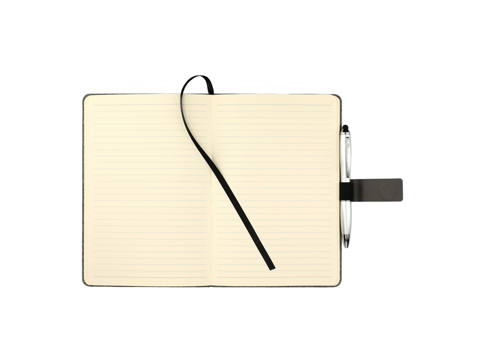 Блокнот Clap с отделением для визиток и магнитным клапаном, серый-3