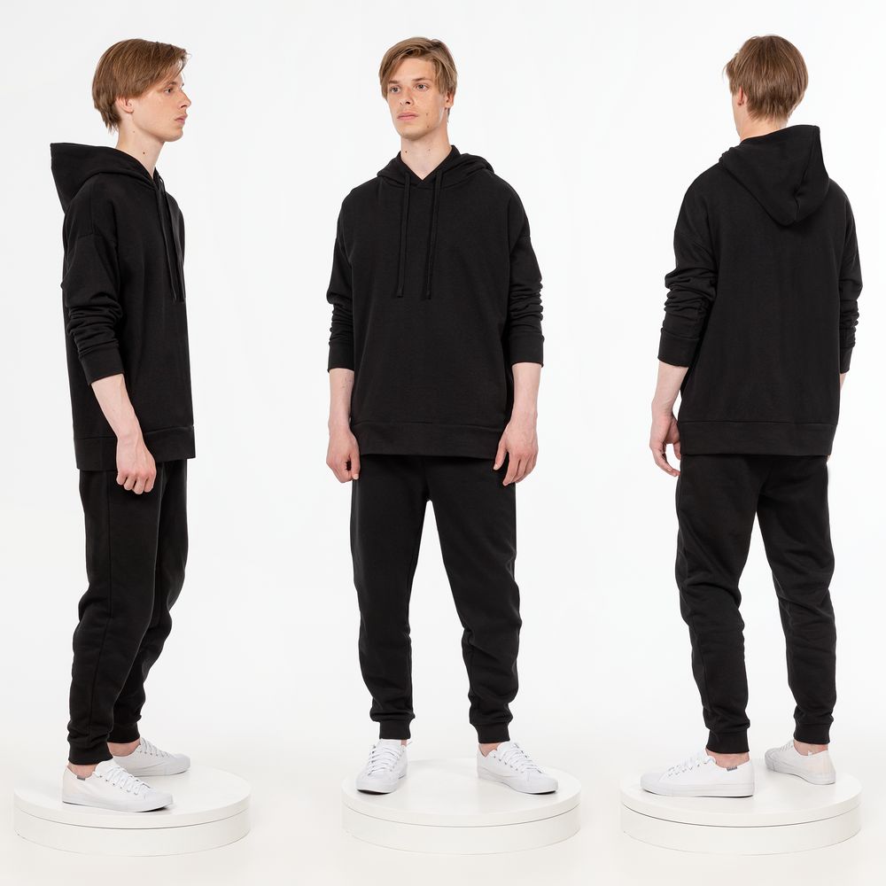 Худи унисекс H2, черное-2