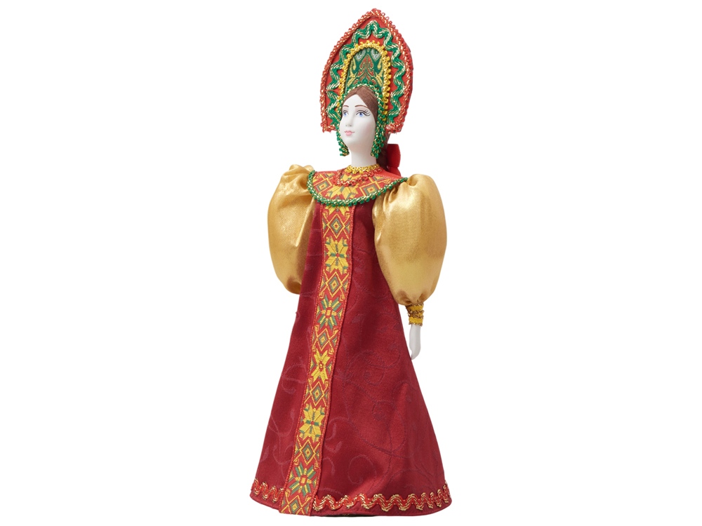 Подарочный набор: кукла фарфоровая, мед, красный-6