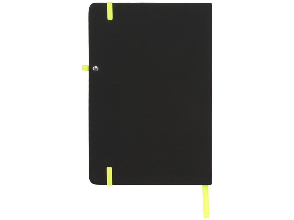 Блокнот Noir среднего размера, черный/лайм-2