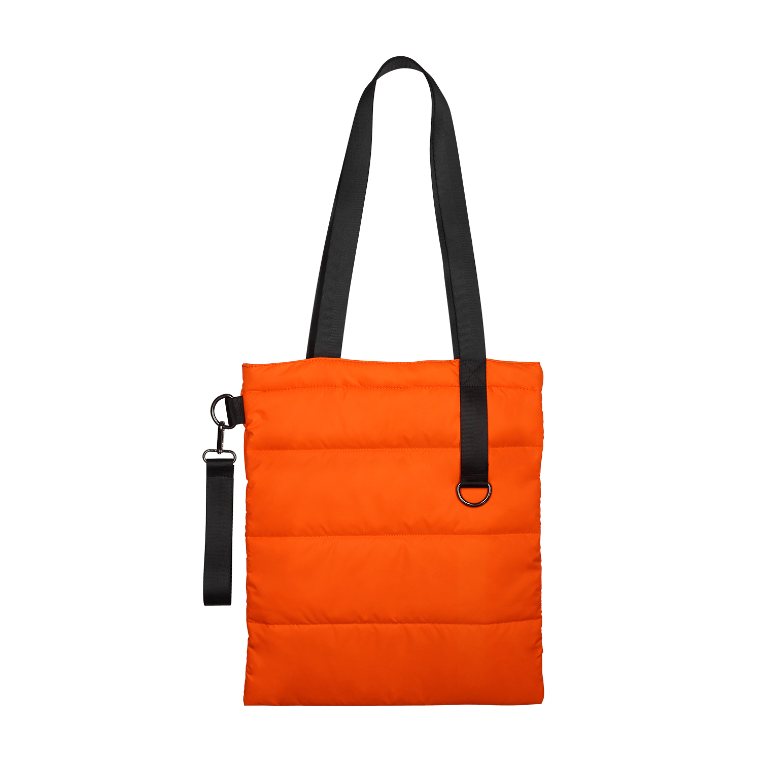 Шоппер Superbag Bubble, стёганый, с магнитной кнопкой (оранжевый с чёрным)-3