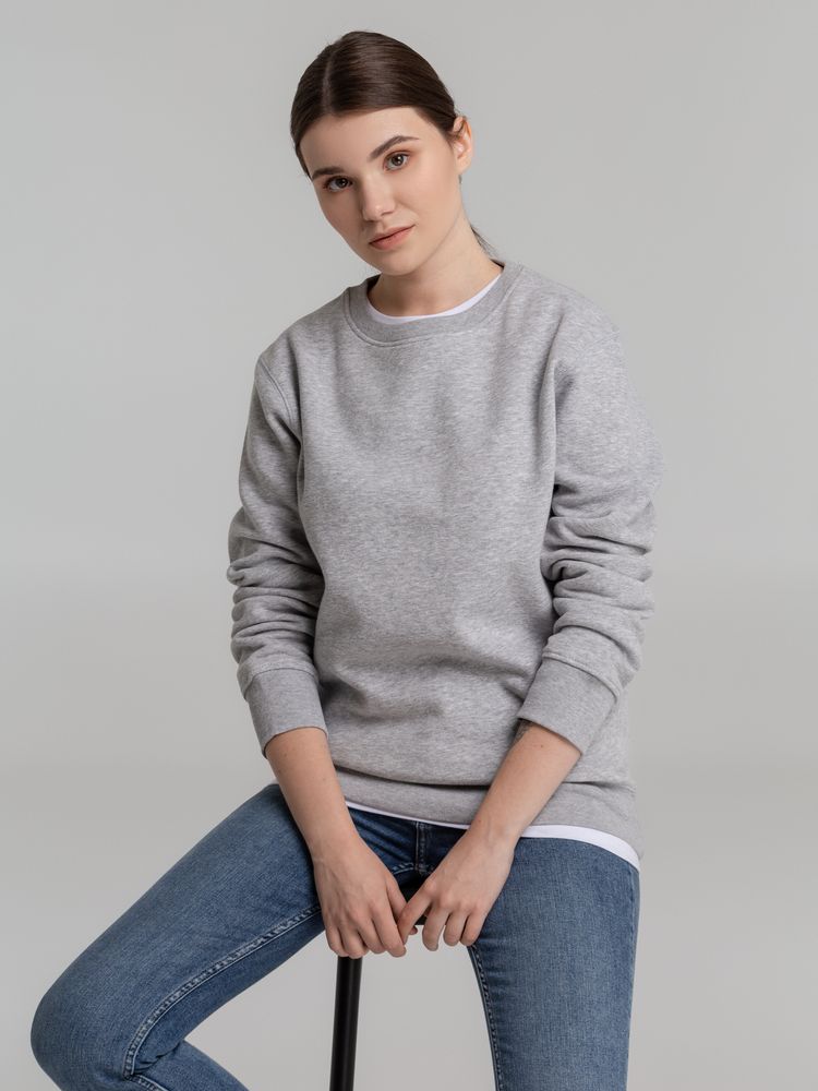 Свитшот унисекс King, серый меланж-3