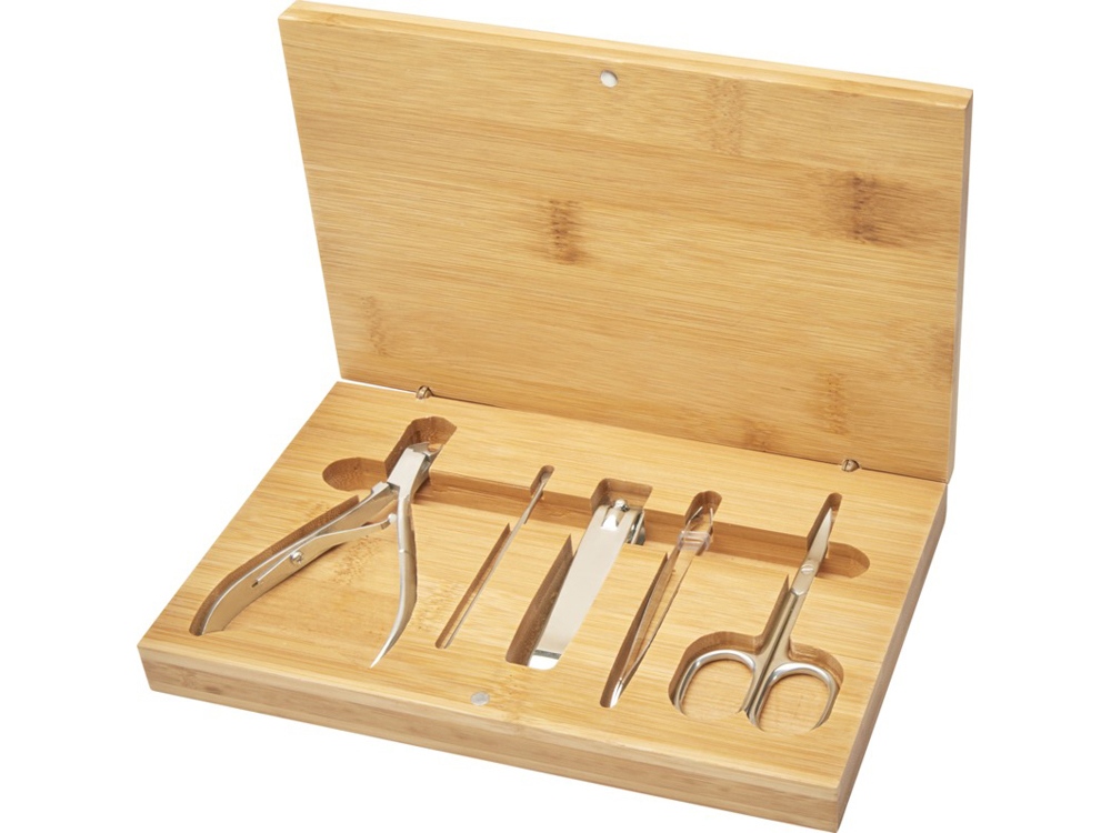 Набор из 5 предметов из бамбука для маникюра Ladia , natural-2