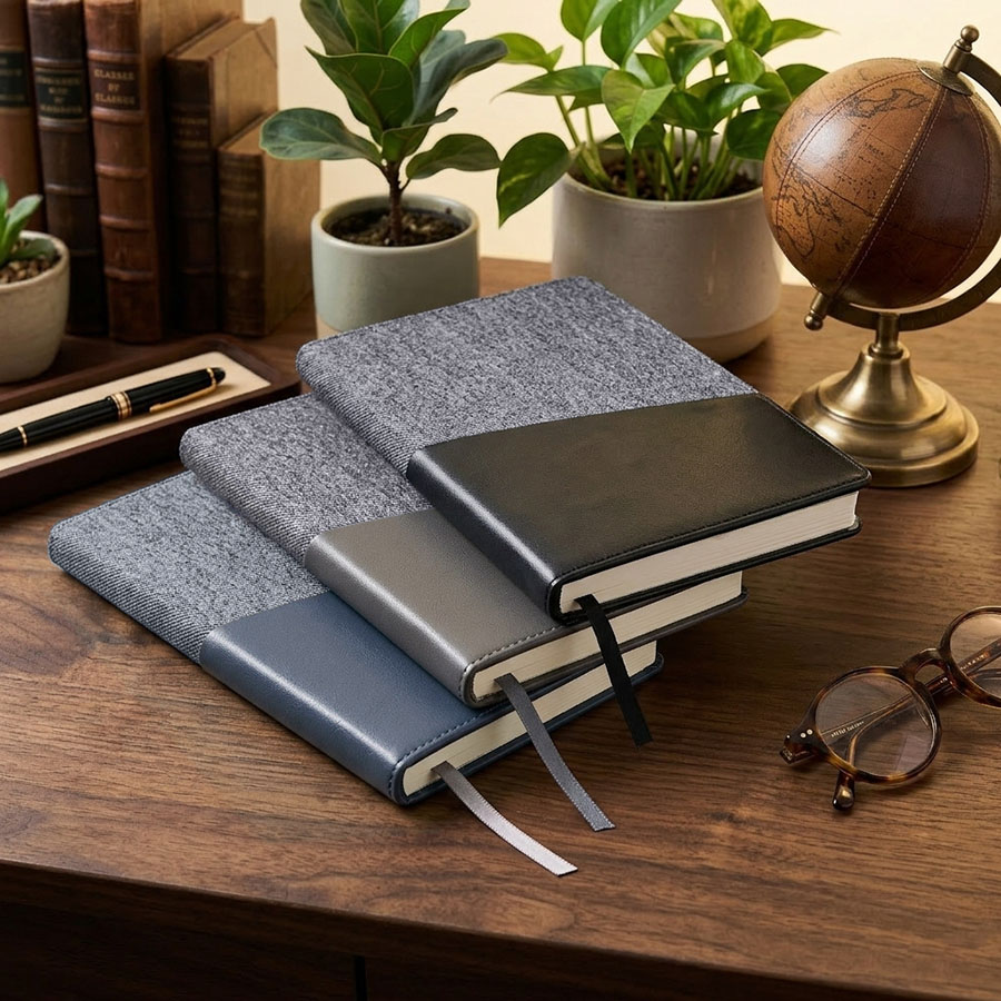 Ежедневник недатированный DENIM, синий, формат А5, блок в линейку, синий-3