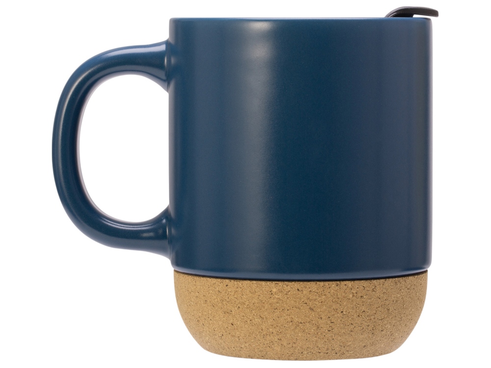 Кружка Denpasar с пробковым дном и крышкой, цветная с двух сторон, бензиновый синий-5