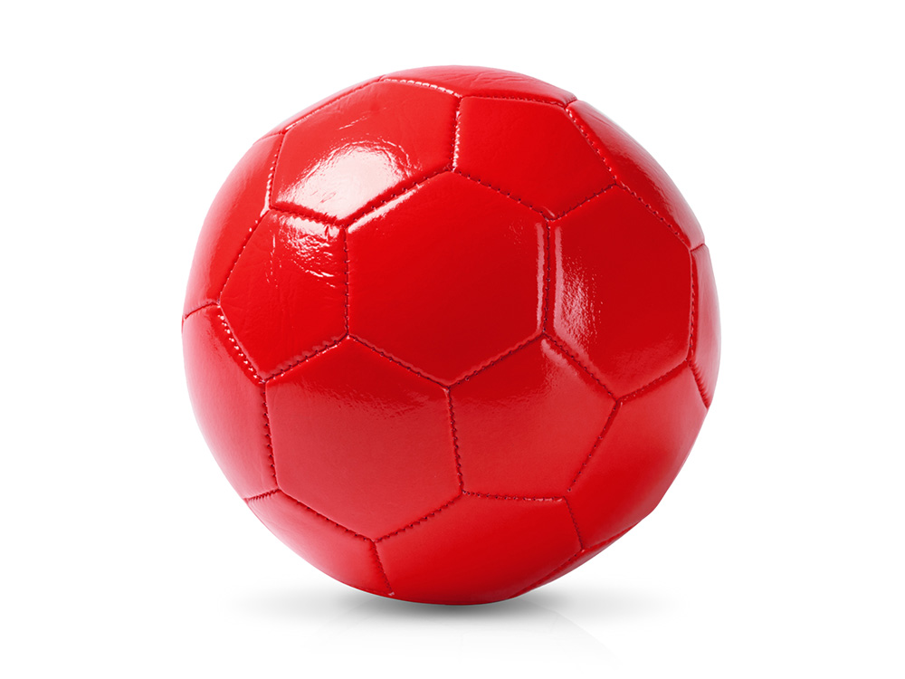 Футбольный мяч FABIO 2-го размера из искусственной кожи, красный-0