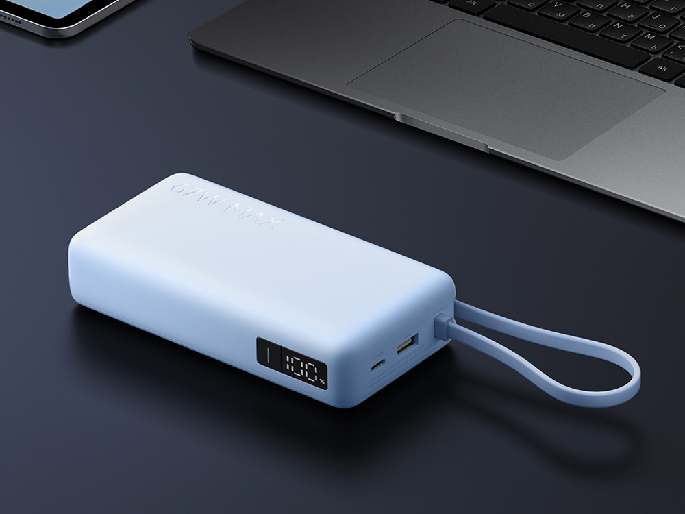 Внешний аккумулятор со встроенным кабелем Xiaomi 67W Power Bank 20000 (Integrated Cable) Ice Blue-9