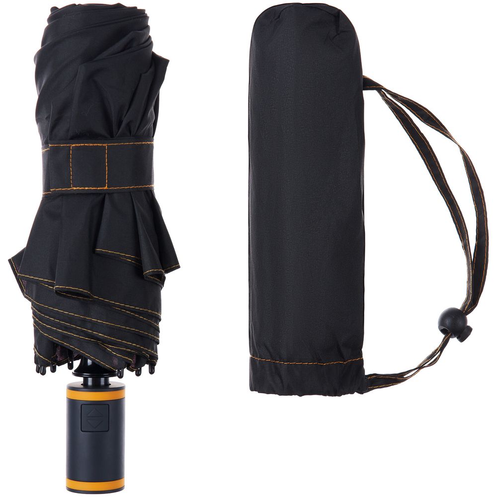 Зонт складной AOC Mini с цветными спицами, оранжевый-2