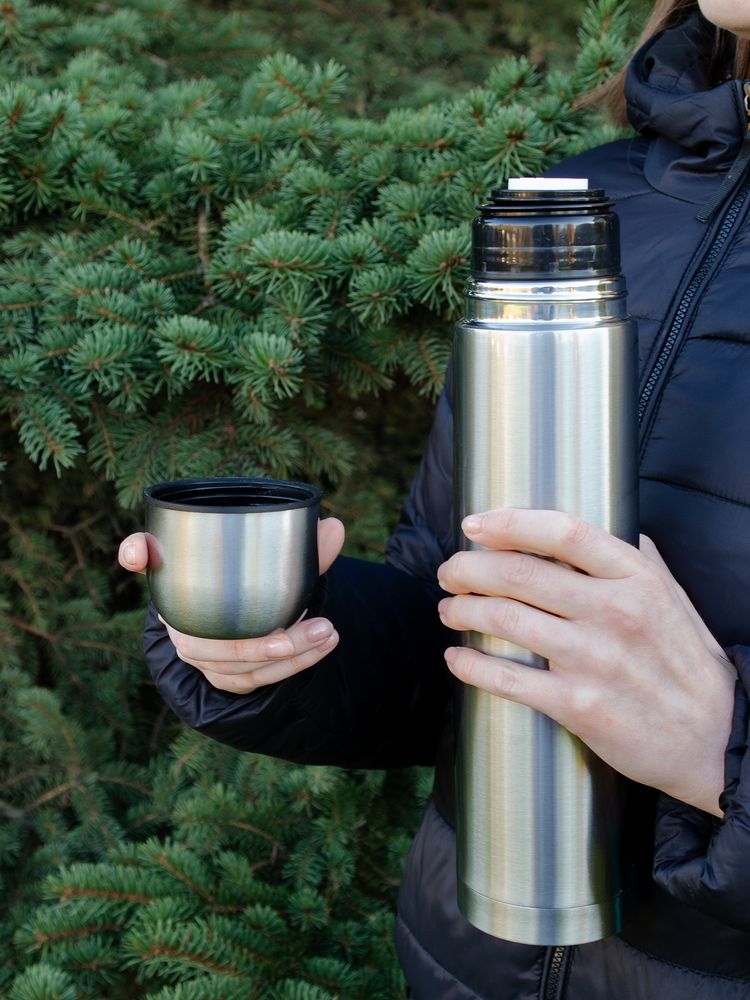 Термос Plain 1000, серебристый-5