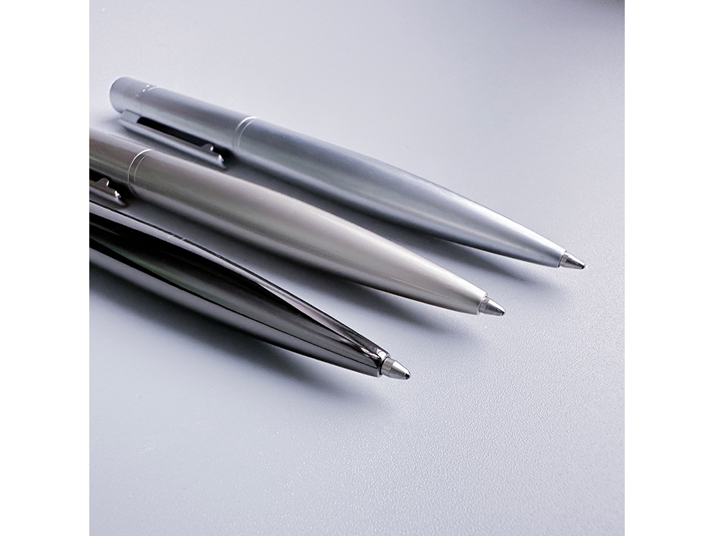 Ручка металлическая шариковая Verona, вороненая сталь, 1.0 мм, синяя-4