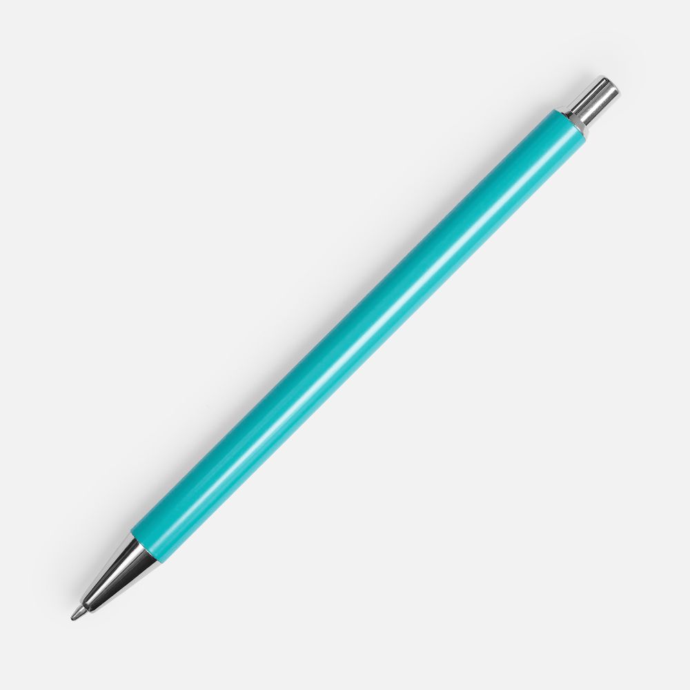 Ручка шариковая Slim Beam, бирюзовая-0