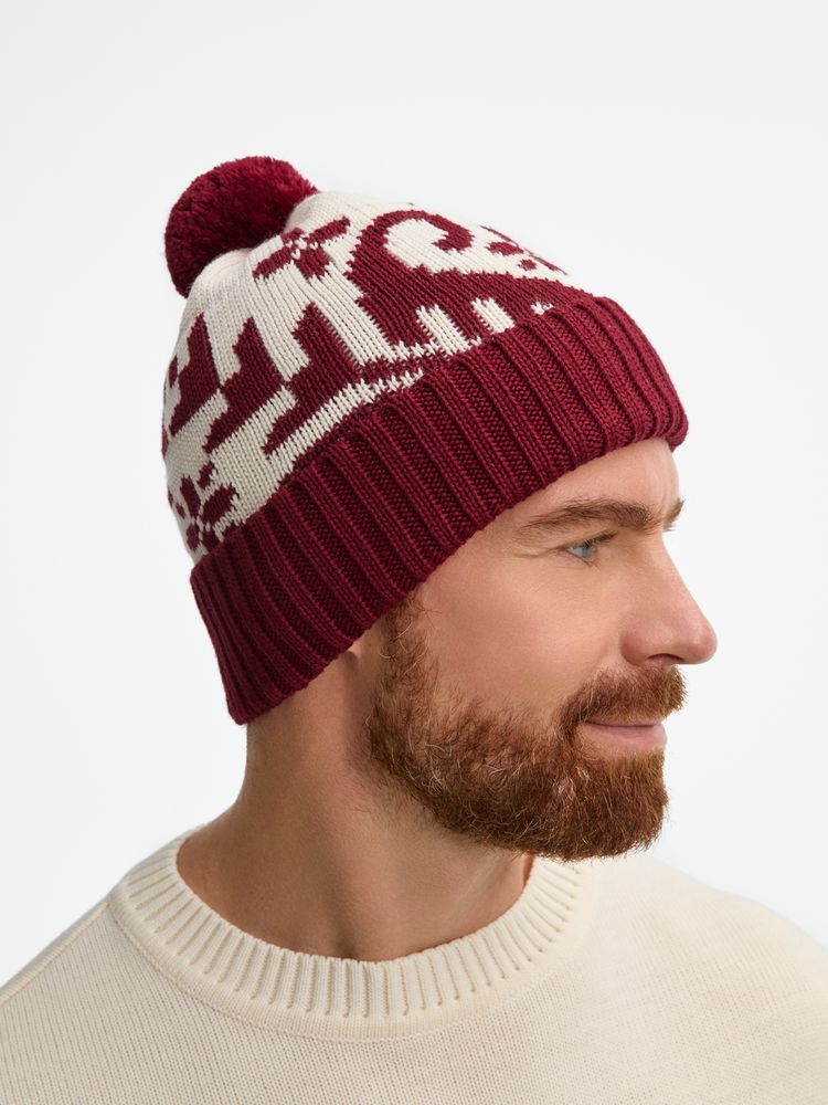 Шапка Wintertude, красная с белым-3