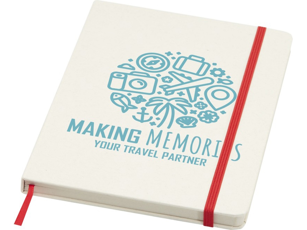 Bass блокнот формата А5 из переработанных материалов, с линованными страницами - Красный-5