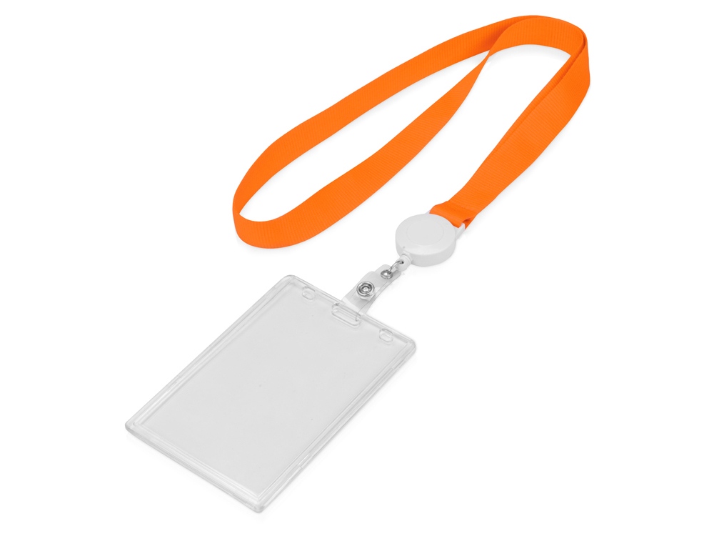 Ланьярд с ретрактором, оранжевый-1