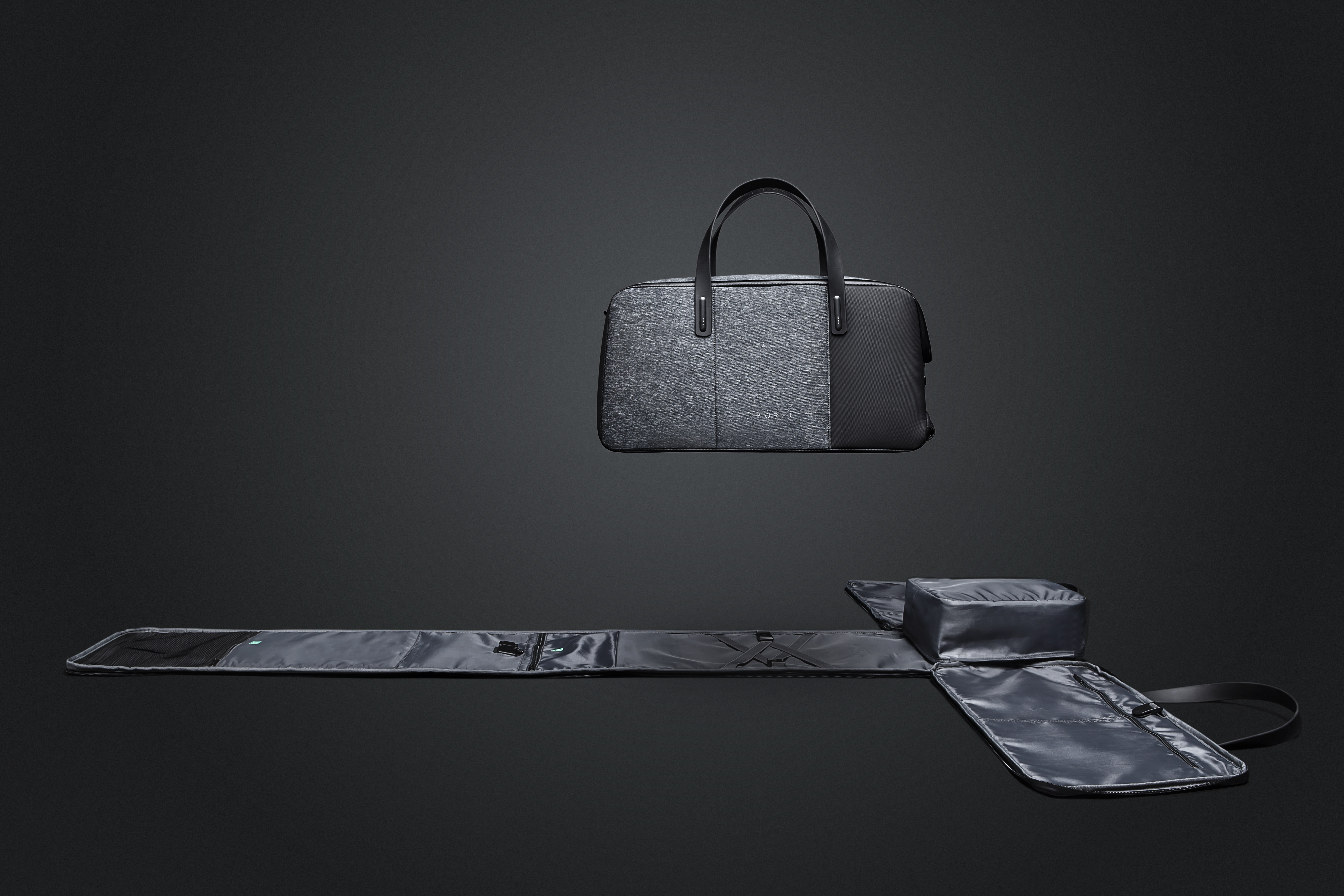 Дорожная сумка FlexPack Go 53х23х26 см, темно-серая-15