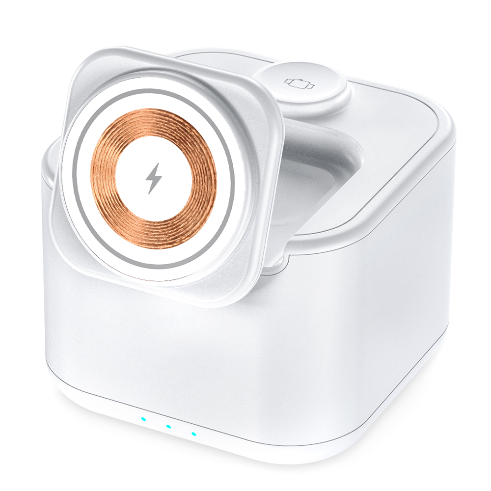 Беспроводная колонка Powerbox 5W с беспроводной зарядкой 15W, Белый-0