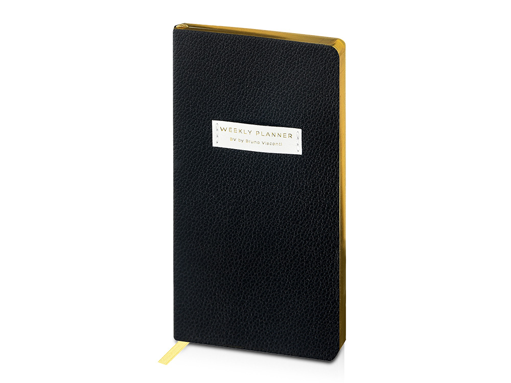 Еженедельник недатированный А6 Black с нашивкой, черный-0