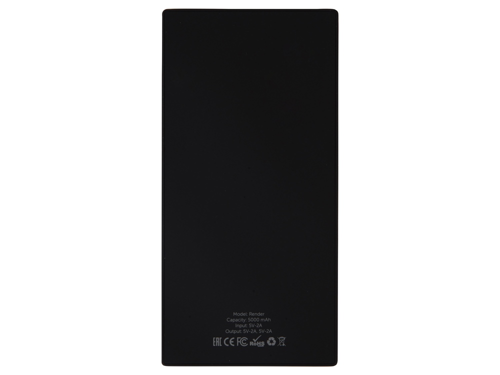 Портативное зарядное устройство Render с полноцветной, 5000 mAh, черный-4
