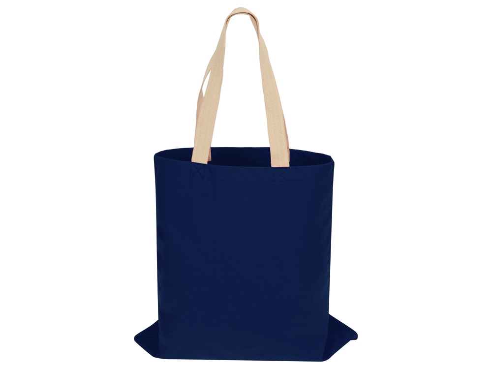 Сумка для шопинга Steady из хлопка с парусиновыми ручками, 260 г/м2, темно-синий-2