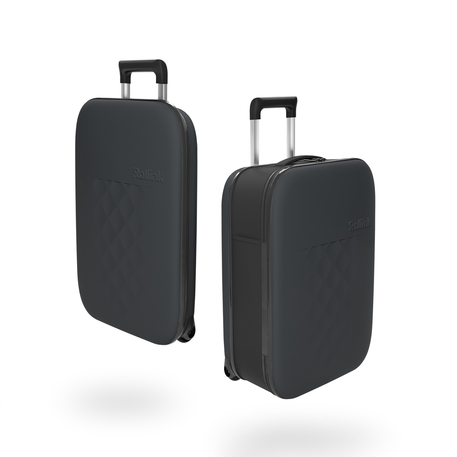 Чемодан складной Rollink Vega II 55x40x20 см, 2 колеса, серо-синий-2