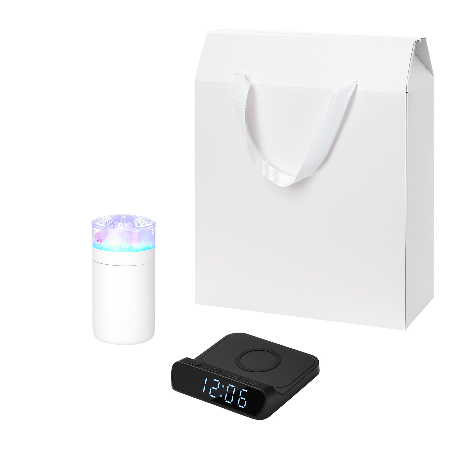 Подарочный набор Кристалл, Ригель (Crystal, Rigel), черный (увлажнитель воздуха, зарядное устройство)-0