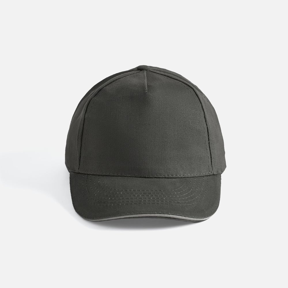 Бейсболка Long Beach, темно-серая со светло-серым-3