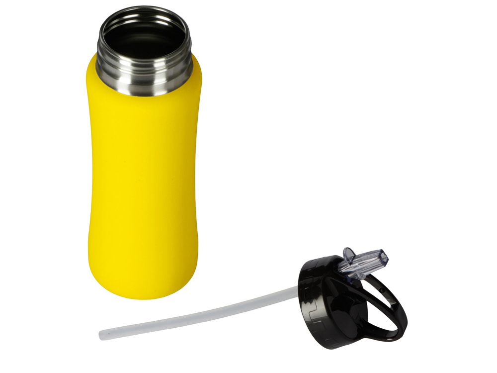Бутылка для воды Bottle C1, сталь, soft touch, 600 мл, желтый-1