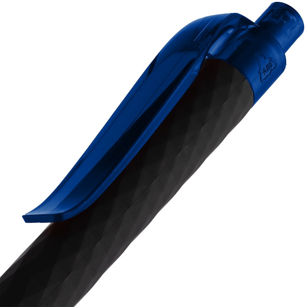 Ручка шариковая Prodir QS01 PRT-T Soft Touch, черная с синим-3