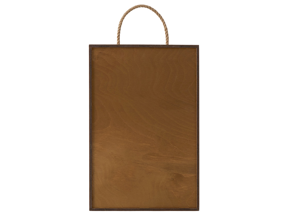 Подарочная коробка из фанеры Constellation 330х220х100 мм, фанера 6 мм, крышка на выдвижных пазах черная ЛХДФ 3 мм, бечевка-5