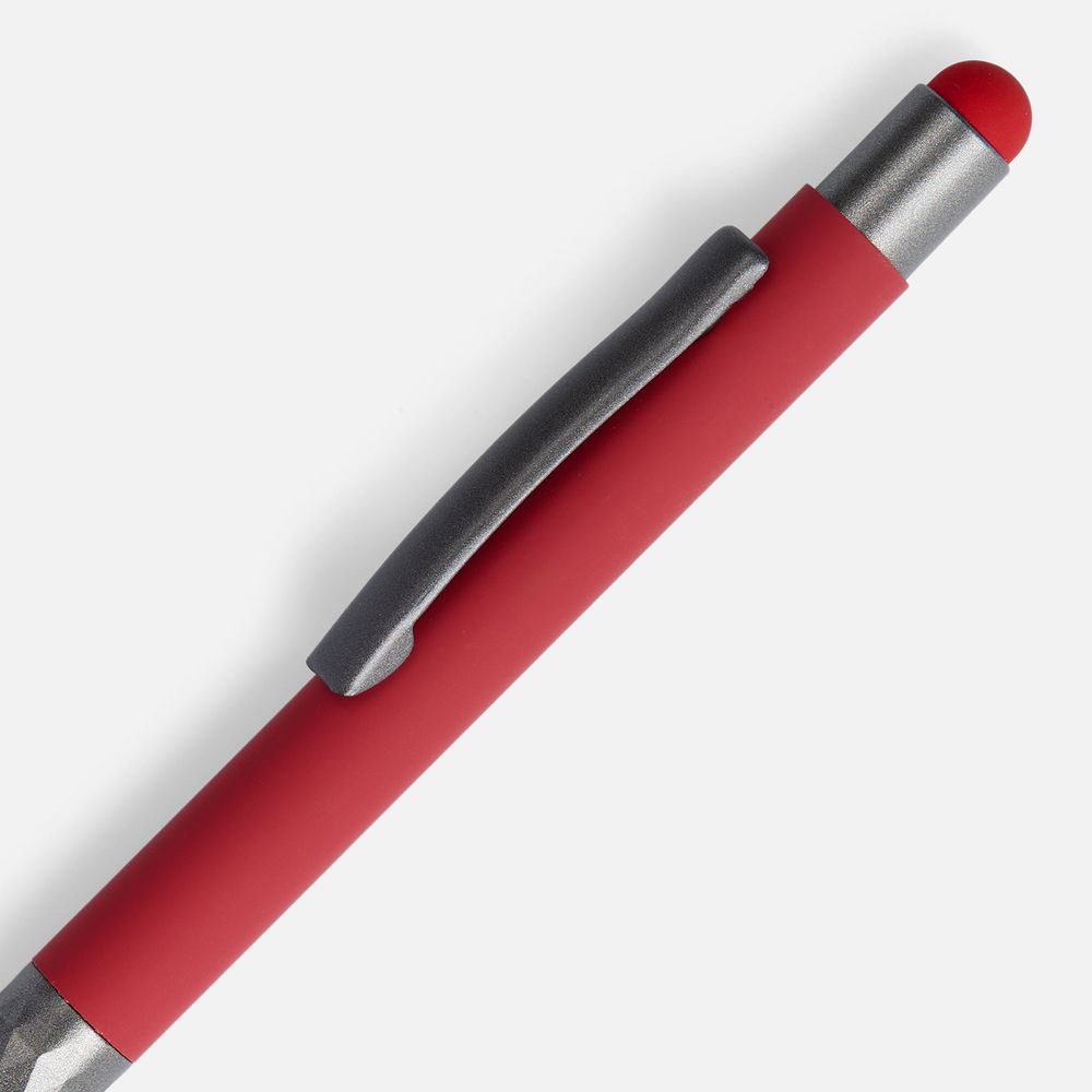 Ручка шариковая Digit Soft Touch со стилусом, красная-2