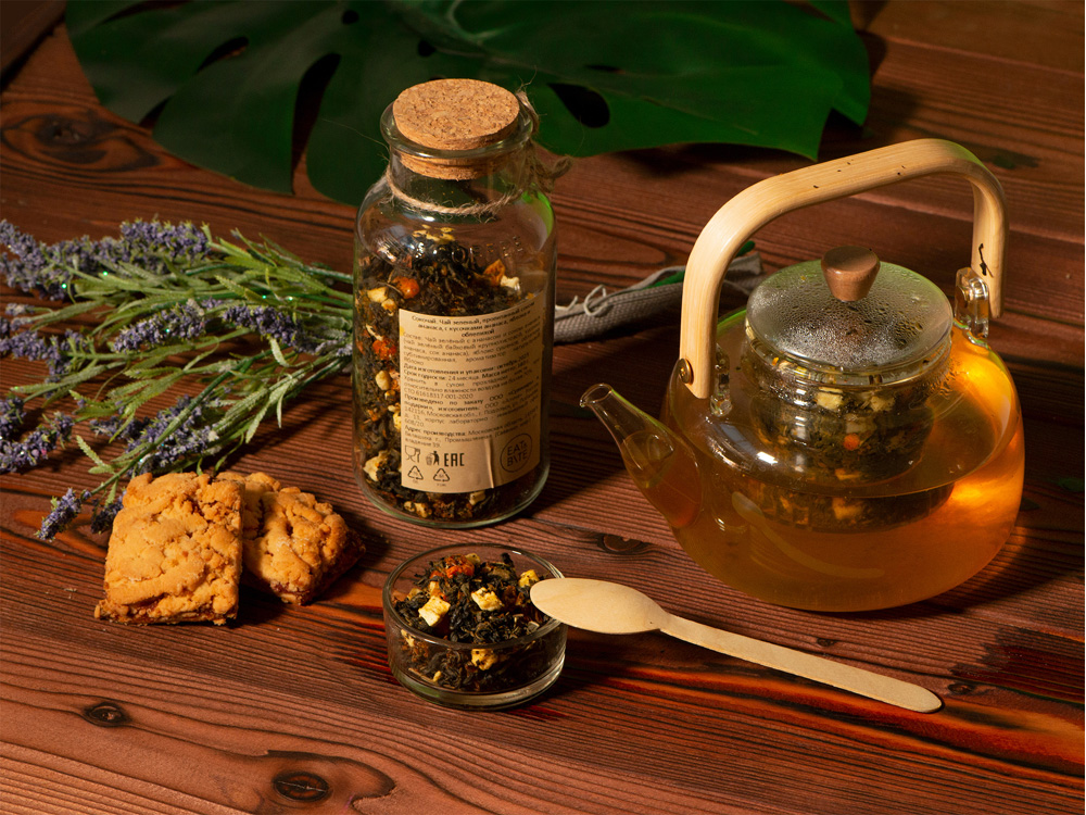 Чай зеленый, с соком ананаса и кусочками яблока/облепихи, 140г-3