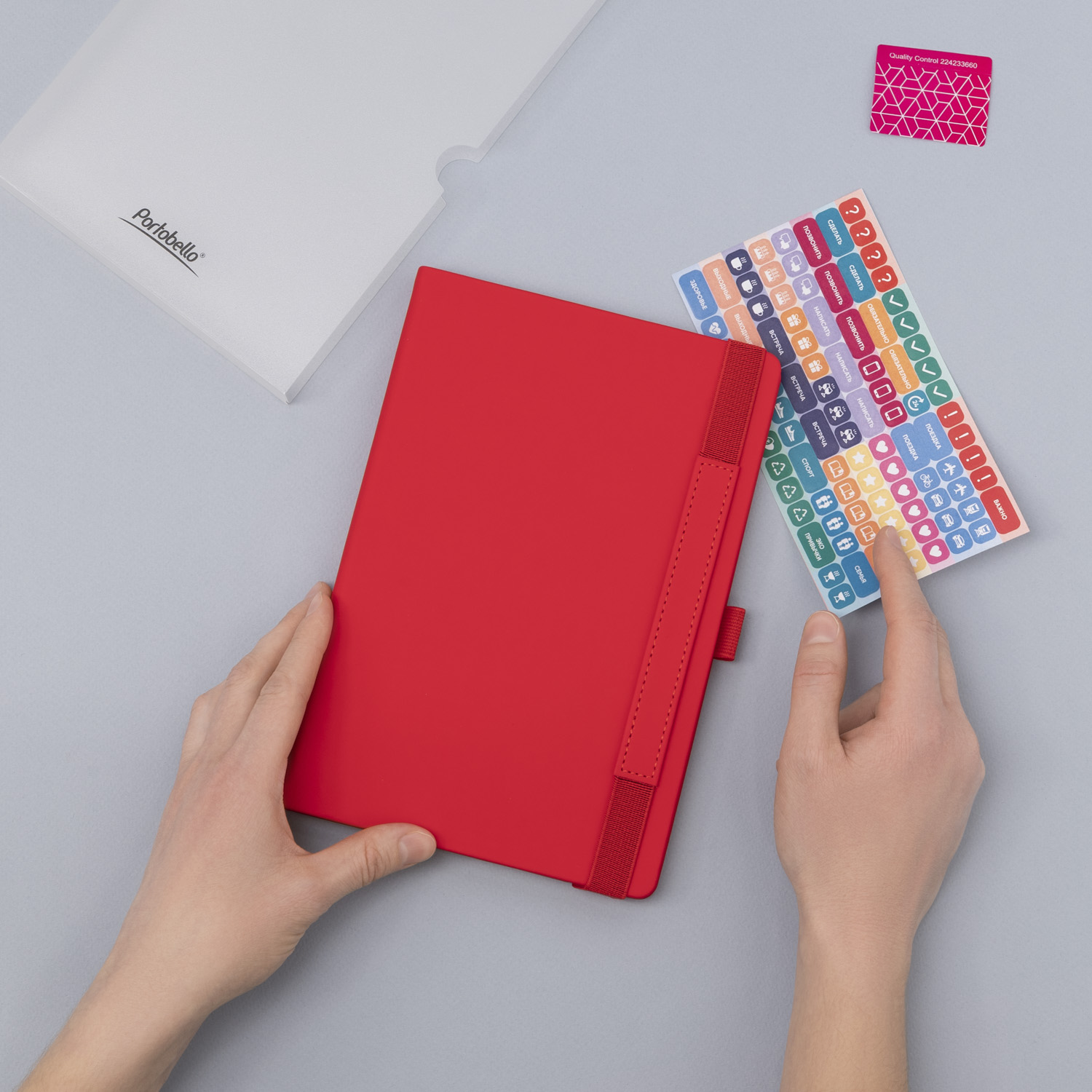 Ежедневник Альфа (Alpha) недатированный, красный/серый-15