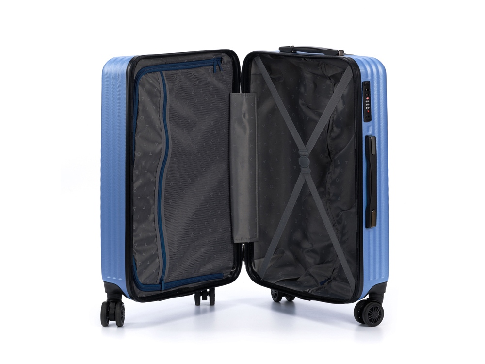Чемодан TORBER Lama, синий, ABS-пластик, 43 х 25,5 х 67 см, 62 л-3