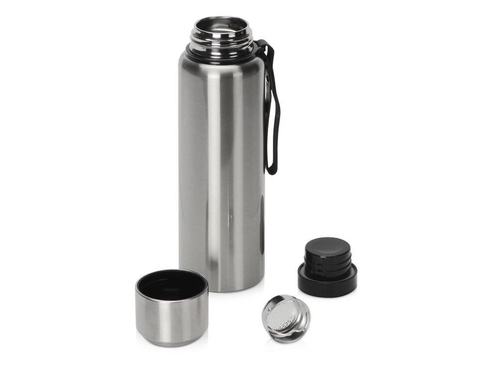 Вакуумный термос Story, тубус, серебристый-1