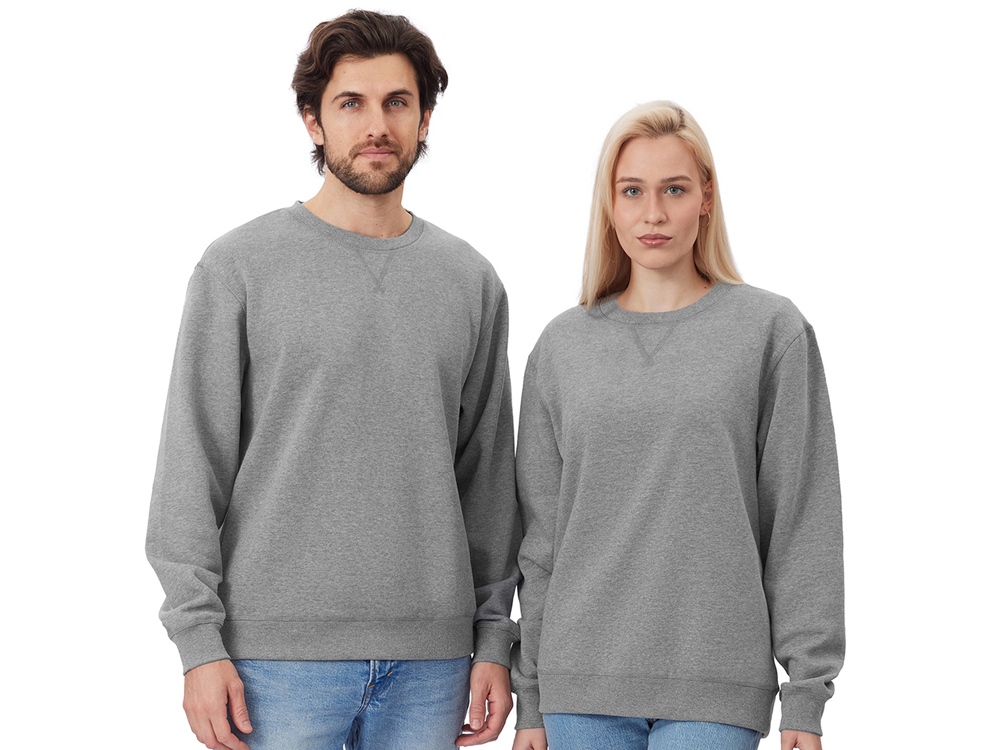 Свитшот оверсайз Lisbon унисекс, серый меланж-0