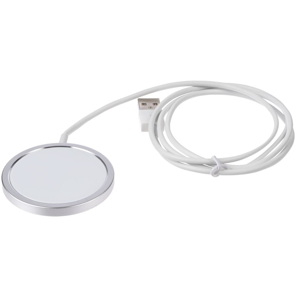 Беспроводное зарядное устройство с магнитами Magmate, серебристое-1