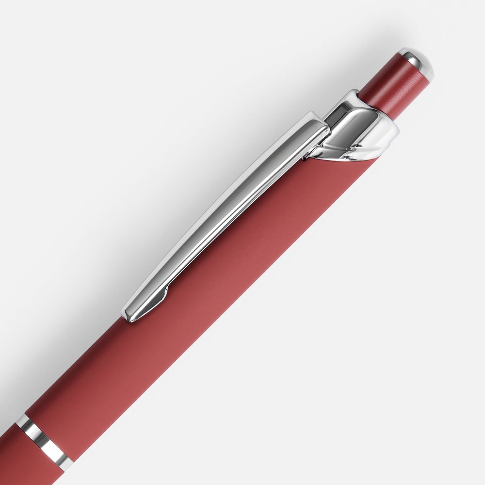 Ручка шариковая Chromos Soft Touch, красная-1