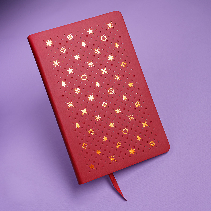 Бизнес-блокнот FUNKY, 130*210 мм, красный, желтый форзац, мягкая обложка, блок-линейка, красный-6