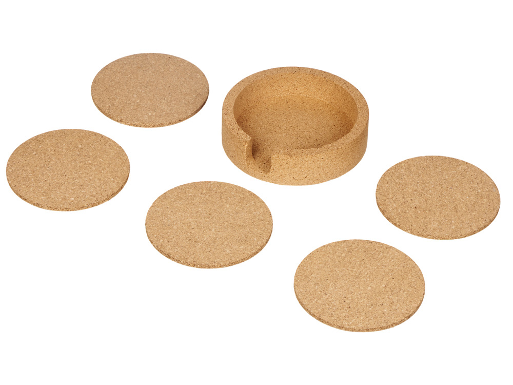 Набор костеров из пробки на подставке из пробки Krock-7