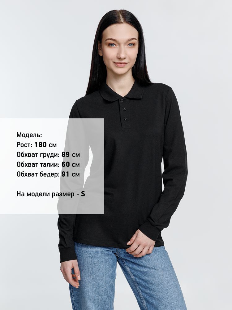 Рубашка поло с длинным рукавом Prime LSL, черная-6