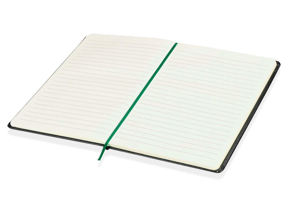 Блокнот в линейку формата А5, черный/зеленый-1