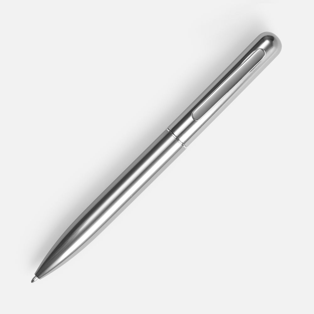 Ручка шариковая Scribo, серо-стальная-1