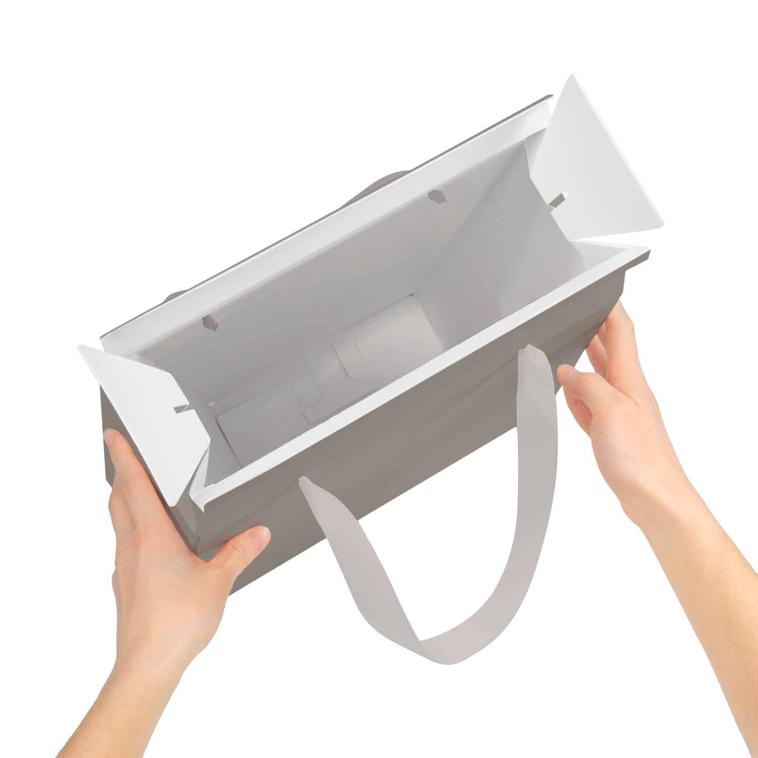 Подарочная коробка-пакет универсальная большая, серая-1