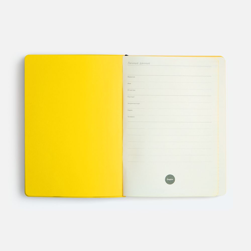 Ежедневник Doppio, недатированный, черный с желтым-4